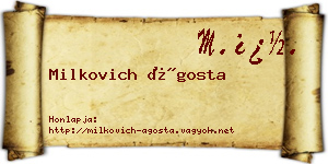 Milkovich Ágosta névjegykártya